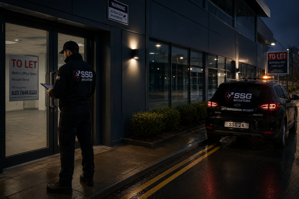 Vacant property inspection by professional security officer